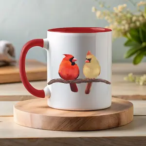 Northern Cardinal Pair Ceramic Coffee Mug