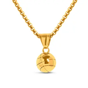 3D Basketball Pendant and Chain Necklace