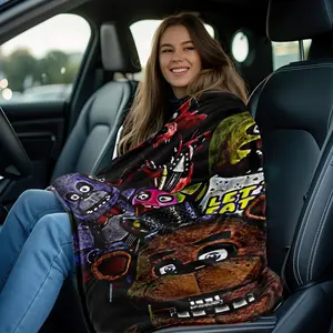 Horror Game Theme Printed Blanket, Holiday Gift Trend, Living Room Nap Area, Flannel Coverlet, Soft Fleece, Christmas, Halloween, Valentine's Day