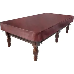 Waterproof 8ft Brown Leather Pool Table Cover, Outdoor Protective Cover for 8 Feet Billiard Pool Table