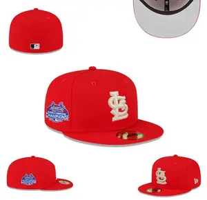New Era STL 59FIFTY Red Cap – Flat Brim Snapback Baseball Hat Streetwear Hip Hop Unisex Premium