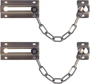 2 Pack Door Chain Lock Bronze Green, Stainless Steel Chain Locks for Inside Door, Premium Thickened with 12 Screws