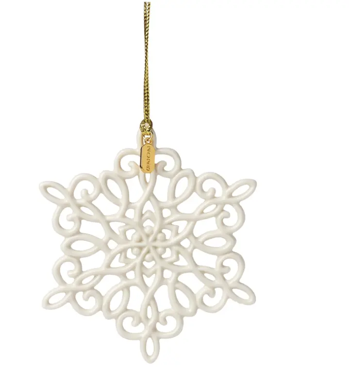 Lenox 2025 Snow Fantasies Porcelain Snowflake Ornament – Cream