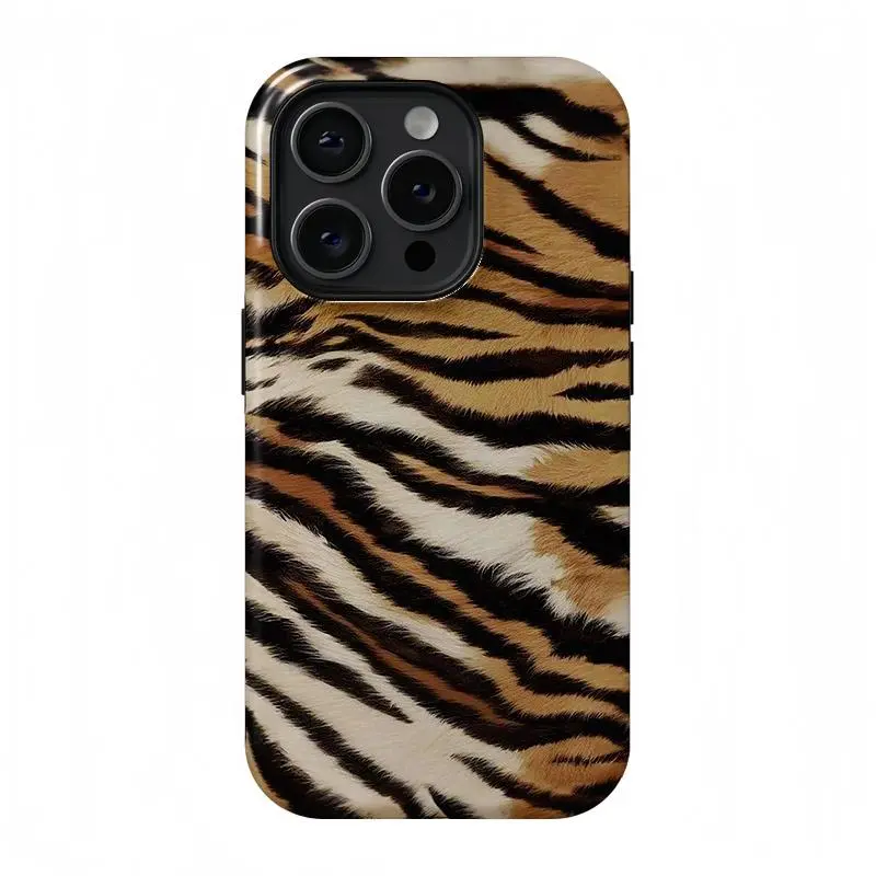 Tiger Skin Pattern Shockproof Protective Phone Cover for iPhone 17 Pro Max, 16 Pro, 15, 14, 13, 12 – Ideal Mobile Phone Accessory Gift for Girls, Shockproof Phone Cover