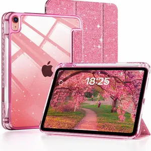 iPad Case A16 11th Gen & 10th Gen 10.9 Inch Glitter Tpu Cover, Pencil Holder Design, Shockproof Protective Case for Kids Women, Tablet Accessories