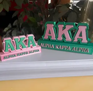 AKA Inspired Custom Desk Name Plate Decor Signs - Personalized Sorority Mantle Plaque