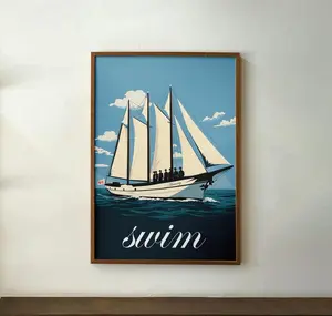 [No Frame]  Swim Sailboat K-Pop Wall Art