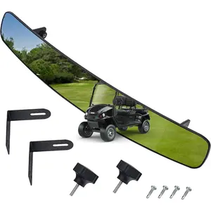 Golf Cart Rearview Mirror - 16.5 Inch Long & Wide Panoramic Golf Cart  Clear Convex Center Rear View Mirror Fit for EzGo, Yamaha, Club