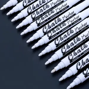 White Liquid Chalk Markers for Blackboard Window Marker for Glass Washable Crayons Window Paint Pen Chalk Pens for Glass, 12 Pack