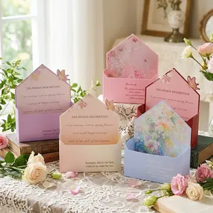 4pcs Envelope Flower Box (no Flowers) for Florists, Birthday, Valentine's Day, Mother's Day, Father's Day, Halloween, Party, Anniversary