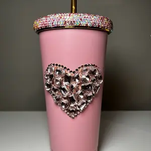 Rhinestone Heart Cup