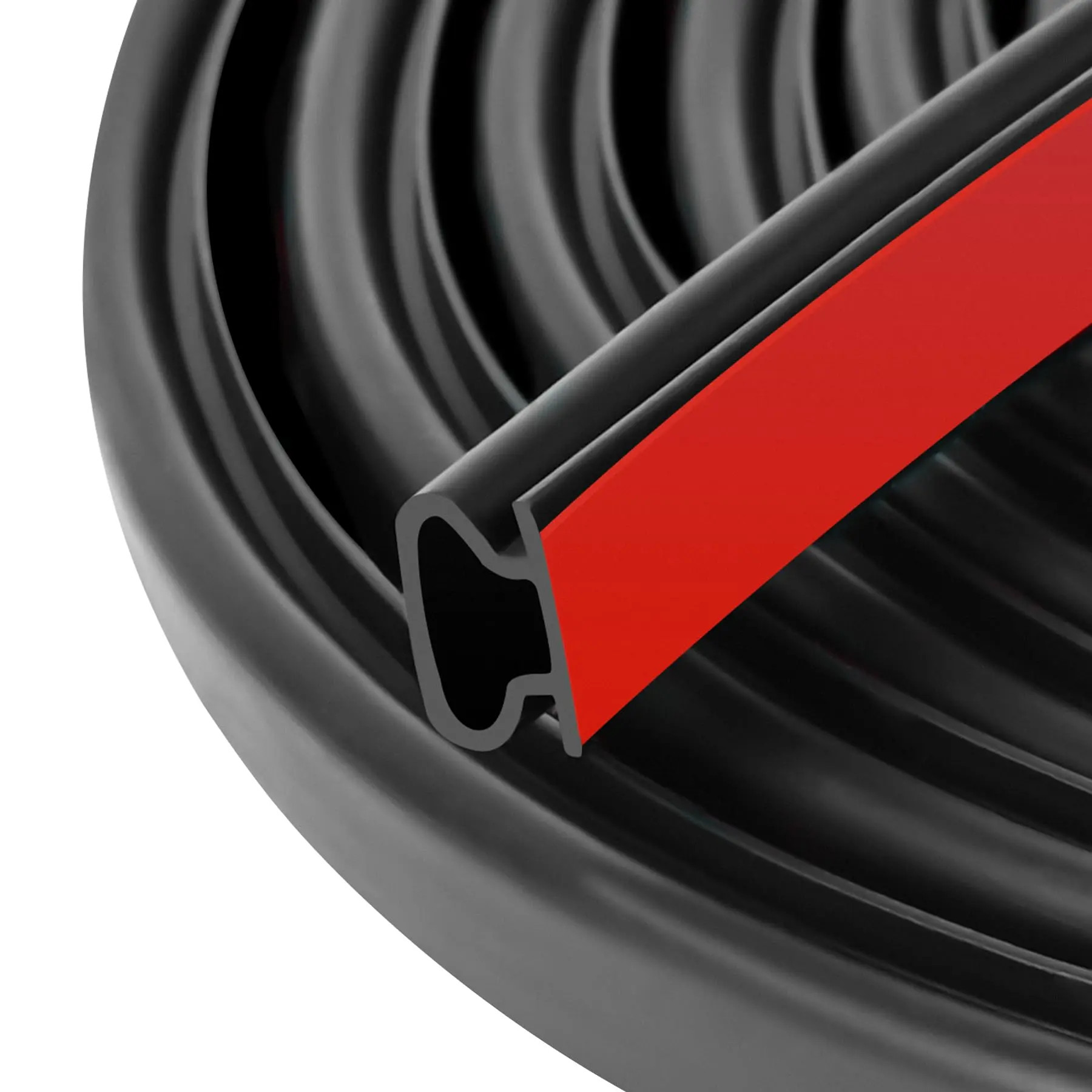 Rubber Door Seal Strip 32.8 Ft D-shape Weather Stripping Self-adhesive Frame For Exterior Front Doors Jamb House Entry Easy Cut To Size - Black