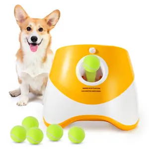 Automatic Dog Ball Launcher with 10-30 Feet 3 Throwing Distances, Interactive Toy for Small Dogs Indoor Outdoor Use, Automatic Rolling Ball