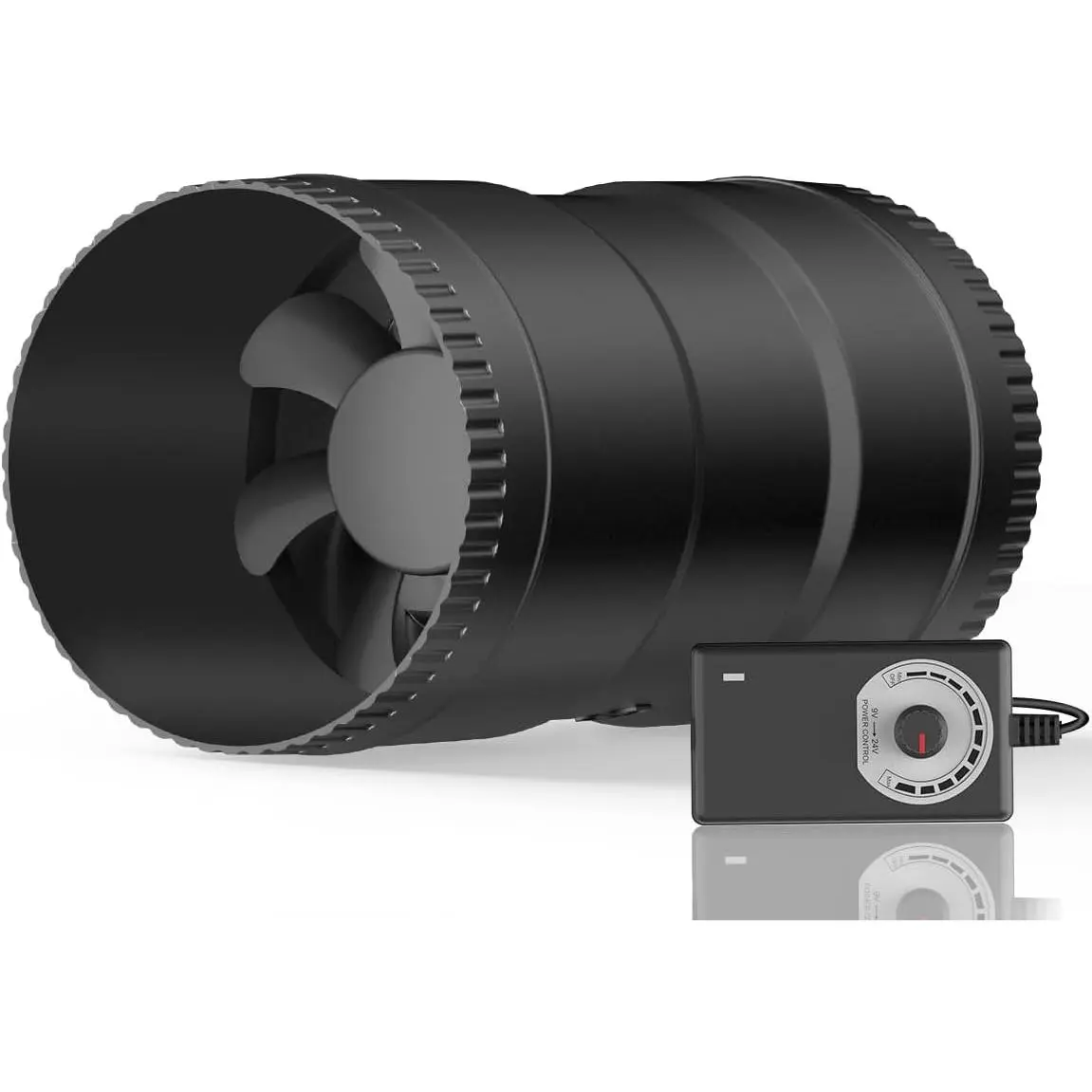 4 Inch Inline Booster Duct Fan with Speed Controller - 130 CFM Airflow with 6W Ultra-Low Power and Low Noise