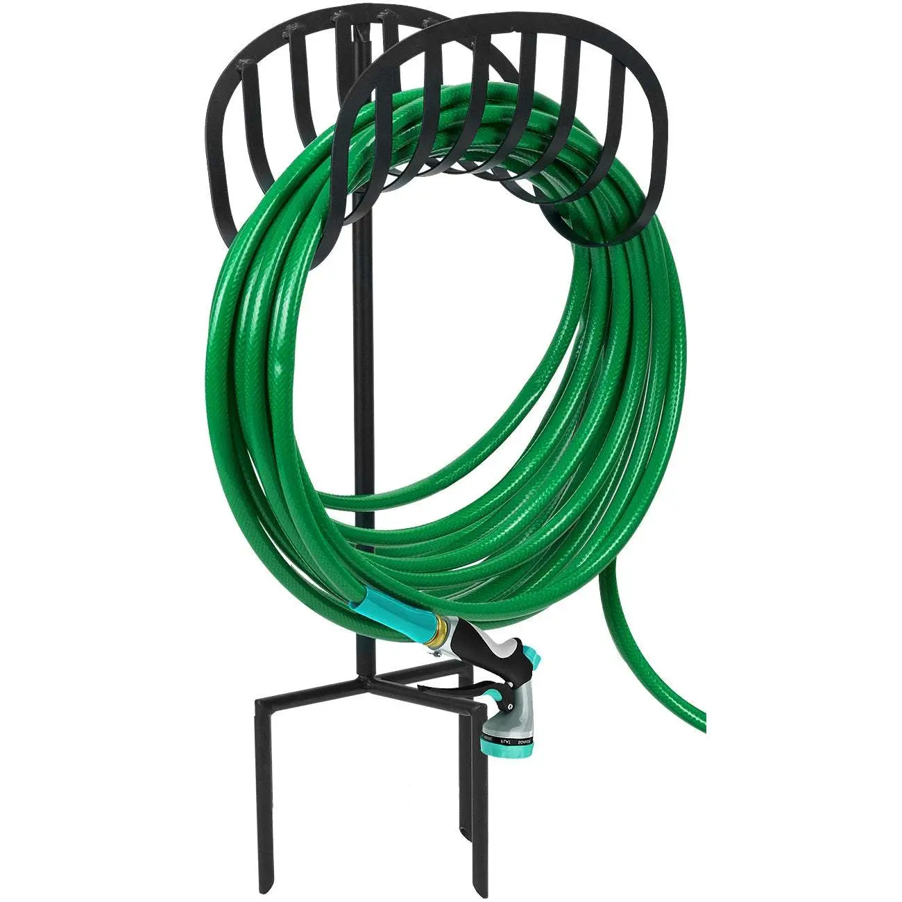 Sorbus Manger Style Garden Hose Stand - Heavy Duty Hose Holder Stake for 125' Water Hose Storage