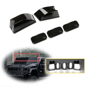 5PCS Smoke White LED Cab Roof Running Light Side Marker Lamps For 2003 2004 2005 2006 2007 2008 2009 Hummer H2,Replace OEM 25809312, 16531442, 15060525