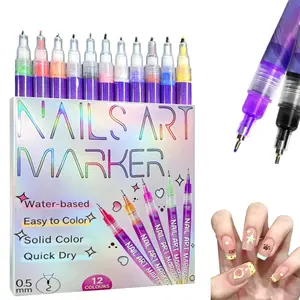 Holiday haul-Christmas gift Cutics Doodle Pen for DIY Nail Art Quick Drying Acrylic Painting and 3D Dot Embroidery mma acrylic nail - On Nails Quick Drying Dot Stitching Nail Art Pen for Home and Salon DIY, Nail Care Cutics Manicure Polish Cosmetic