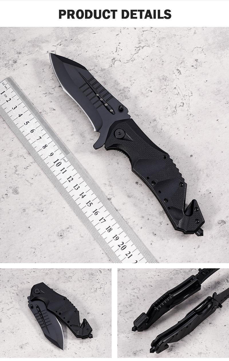 EDC multifunctional tactical outdoor folding knife with a G10 ergonomic handle; convenient pocket/belt clip for easy carry; outdoor cutting tool designed specifically for climbing and fishing; an essential item for camping and hiking.