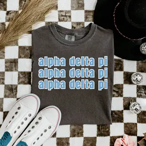 Triple Alpha Delta Pi T-Shirt ADPi Top Womenswear Oversized Soft Everyday Greek Life Sorority Tee