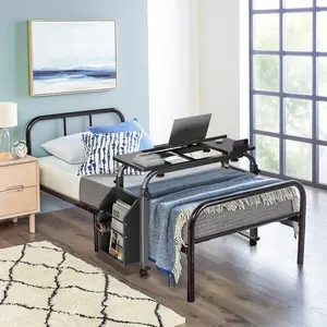 Overbed Table with Wheels, Bed Laptop Table, Adjustable Height and Tilt Board, Reinforced Packaging, Suitable for Hospital and Home Use, Over Bed Desk, Recliner Table