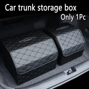 Car Trunk Organizer Box, Large Capacity, Multi-Functional Car Tool Storage Bag, Foldable, Ideal for Automotive Accessories