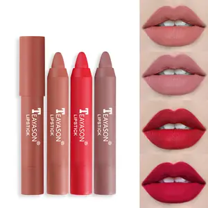 Women Matte Lipstick Color Moisturizing Lip Gloss Easy To Color Lip Glaze Rotating Lipstick Pen
