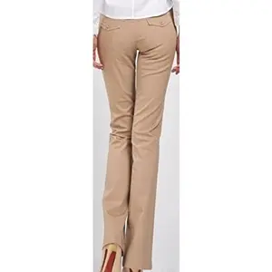 USED-Tymhgt Women's Hipster Barely Bootcut Stretch Full Length Pant Trousers Khaki 26