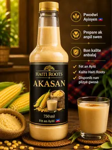 Authentic Haitian AKASAN .  100% Natural No Additives Rich Bold Flavor Handmade Haitian Way