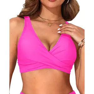 Aqua Eve Women Full Coverage Bikini Top No Bottom Push up Swimsuits Top Sport Bra Bathing Suits Tops  SwimWeek  summervibes