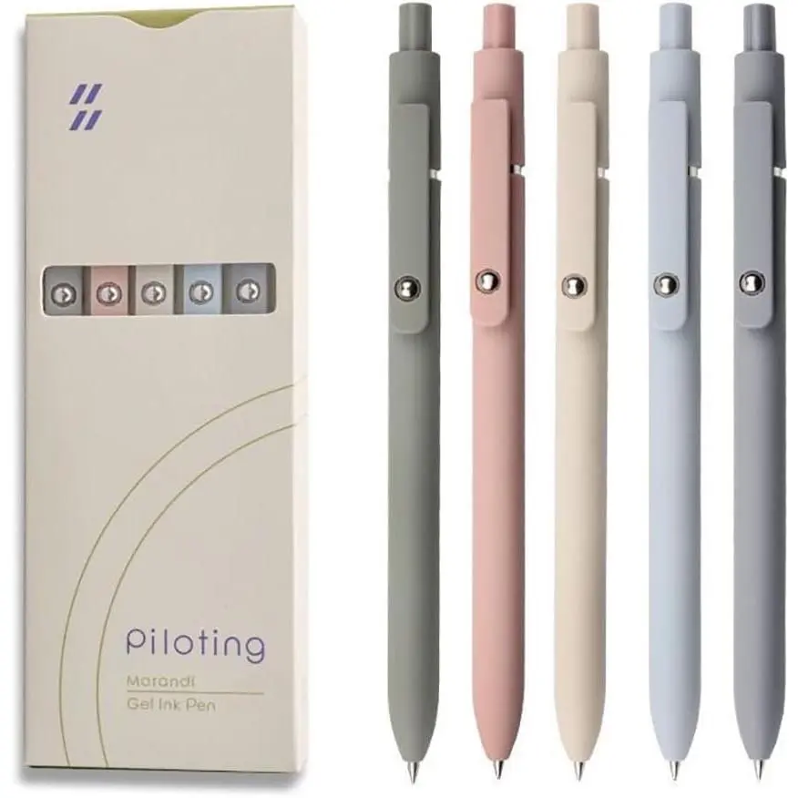 5 count Pens, Gel Pens Fine Point Smooth Writing Quick Dry Pen, 0.5mm Black Ink Pens for Journaling Note Taking, Ballpoint Pens for School Office Home Supplies, Small Gifts for College Student Women Men
