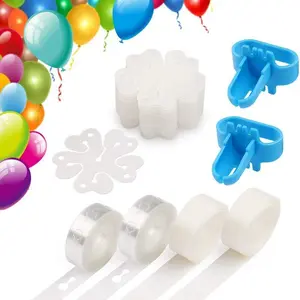 Balloon Tape Party Wedding Birthday Set, 26pcs Includes 2 Balloon Chains, 2 Glue Points, 2 Knotters, 20 Flower Shapes