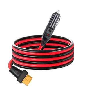 Cigarette Lighter to XT60 Adapter Extension Cable, 14AWG 5/10/20FT 12V 24V Car Truck Charger and XT60 Female Connector Cable for Power Stations and Solar Generator (20FT)