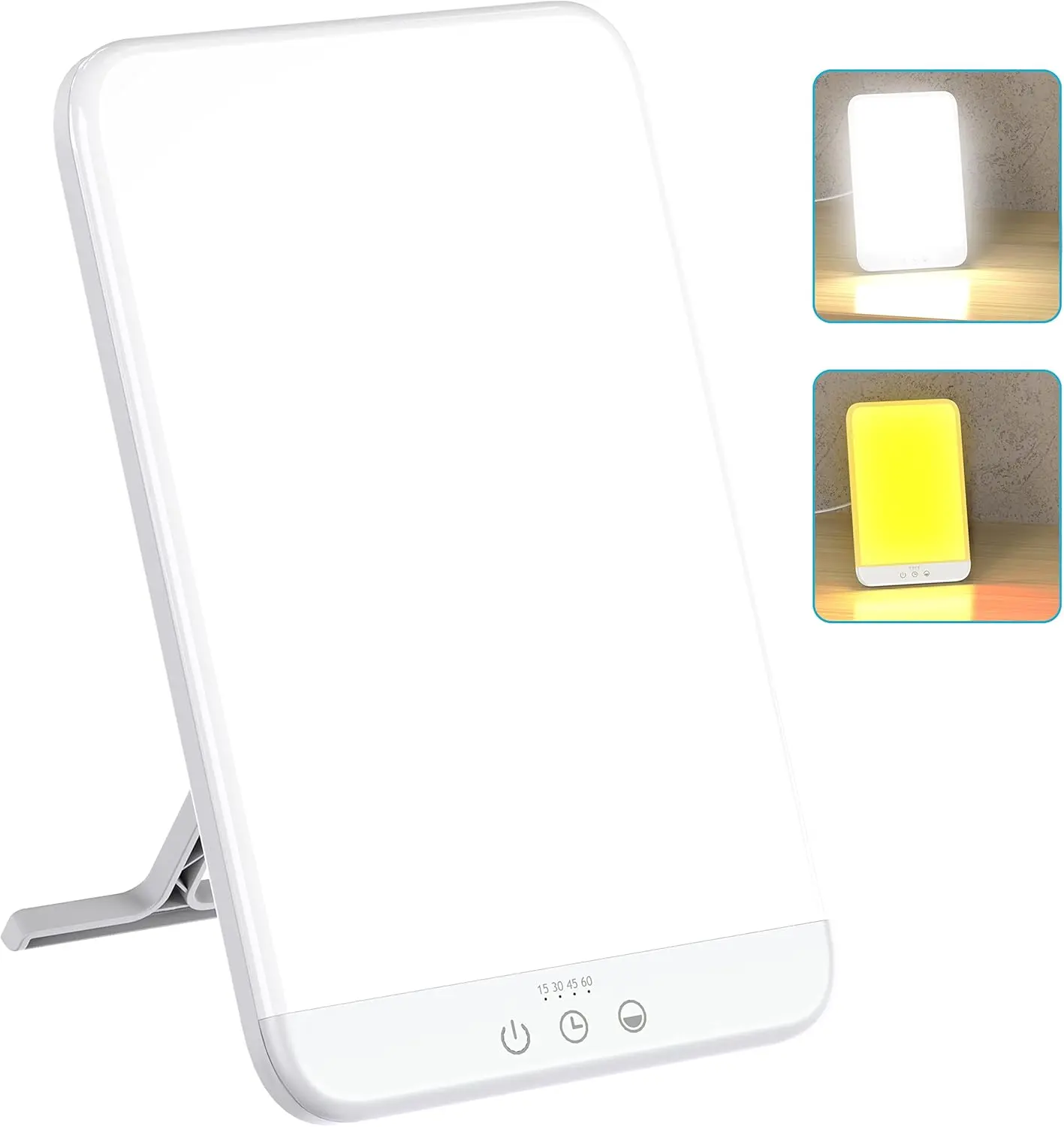 Light Therapy Lamp, Ultra-Thin UV-Free Therapy Light, Timer Function, Adjustable Brightness Levels, Two Color Temperature