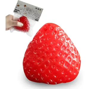 Strawberry Squeeze Toy Realistic Stress Relief Soft Squishy SiliconeMaker Ideal Gift HomeOffice Use E-sports Stress Relief Physical Assistant Tournament Viewing Feel Adjuster
