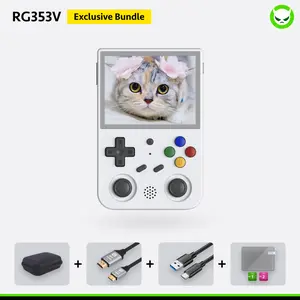Anbernic RG353V Handheld Console【Buy 1 Get 1 HDMI Cable+1 Portable Case+1 Screen Protector+1 Type-C Charging Cable 】3.5-inch IPS Screen Dual System Android 11 Linux 5G WiFi Bluetooth Online HDMI Ready to Use