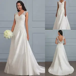 2025 Women's Pure Color Lace Splicing Sling Hollow Backless  Toast Wedding  Mermaid Style Wedding dress