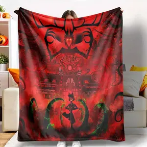 Gothic Demon Themed Flannel Blanket with Dark Fantasy Art Print Soft Cozy Warm Perfect for Bedroom Decor Halloween Parties Horror Movie Nights Unique Gift for Friends tiktokshopspringglowup