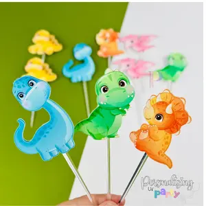 Baby Dinosaur Cupcake Toppers 10pc, 20pc, 30pc, Colorful Baby Dinosaur Cupcake Topper, Dinosaur Birthday Party, Topo de Cupcake Festa Dino