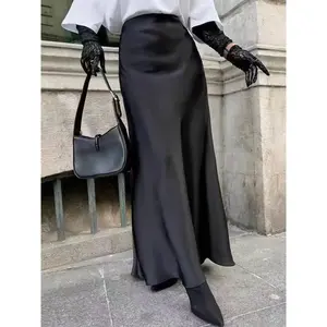 Women's solid color A-line skirt, elegant and fashionable party date dress, four season women's underwear, flared skirtRAIMENTRY