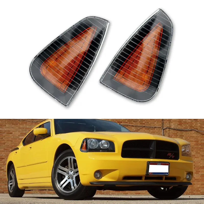 2pcs Side Marker Parking Turn Signal Corner lamps Lights Pair Set NEW for 2006 2007 2008 2009 2010 Charger,Replace OEM 4806218AD 4806219AD