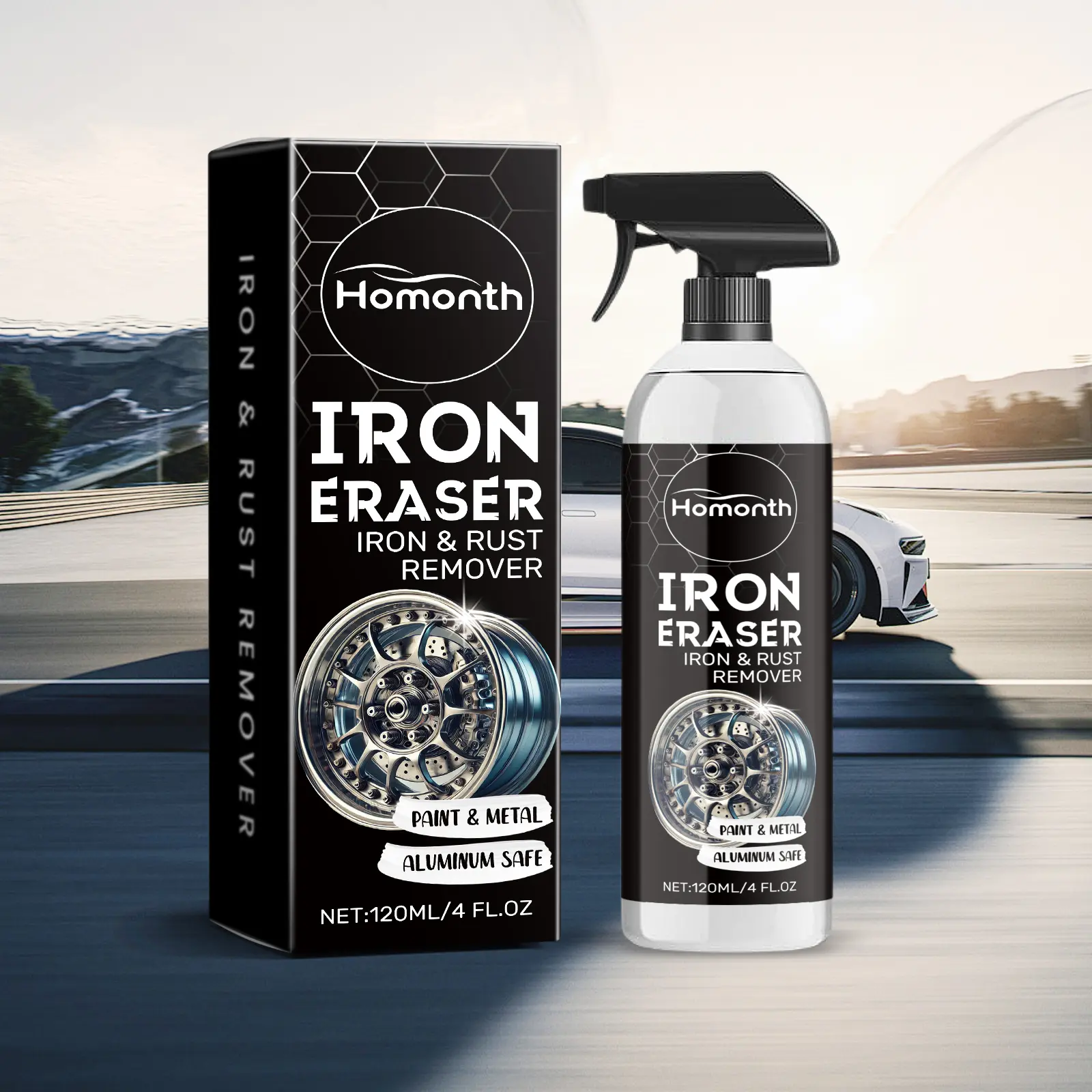 Buy 1 Get 1 Free Homonth Car Tire Rust Remover Spray 120ml Rust Killer Car Detailing Heavy-Duty Rust Dissolver for Metal Tools Cars Bikes Grills Bolts Rust Proofing