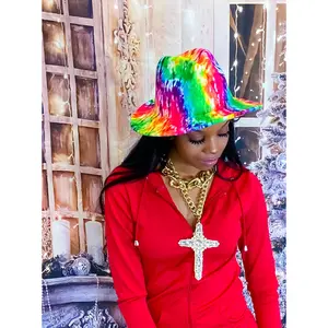 Hottest Fedora Tie Dye Hat - Colorful Design with Gradient Effect, Ideal for Casual Outings and Festivals