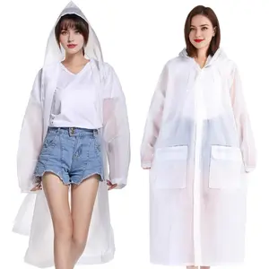 Rain ponchos for adults women and men 2 pcs reusable raincoat long rain jacket travel rain coat with pocketclear