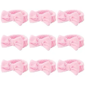 BOW SPA HEAD BAND - Pink Bow Design Headband Set for Spa Use