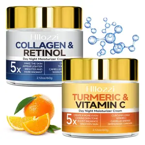 60g Day Night Cream with Retinol and Collagen, Rich in Vitamin C E Hyaluronic Acid, Moisturizing, Anti-Dryness, Spot Removal, All Skin Types