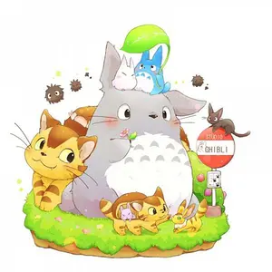 1 set of DIY diamond painting kit, 5D diamond art set, DIY decoration cute characters, forest scene, cartoon style. Mosaic, diamond art, DIY art home decor, Anime Design