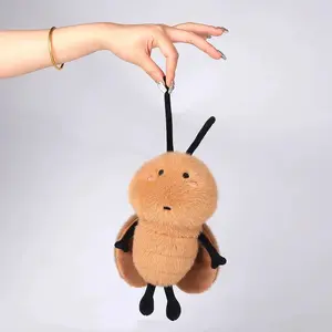 Cute Cartoon Cockroach Plush Toy, 6-Inch Funny Stress Relief Doll, Creative Desktop Decoration, Soft Adorable Stuffed Animal, Weird Gift for Friends