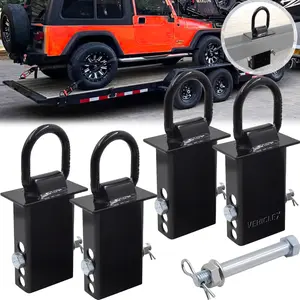 Stake Pocket D Ring Anchors - Heavy-Duty Galvanized Steel with Zinc-Coated Hardware, Reliable Tie-Downs for Flatbed , , and More (4-Pack)