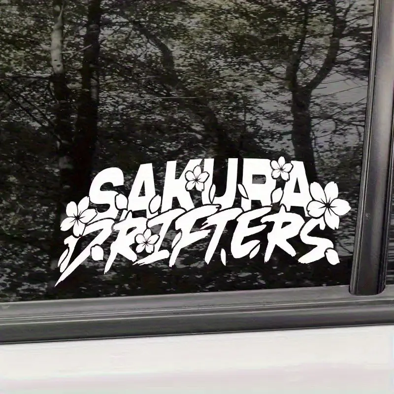 1PC Fits small window positions of commute JDM cars, during morning rush traffic, this white sakura drift sticker eases commute dullness, letting ordinary cars show “love JDM sakura drift” attitude, a low-key Japanese texture-showing decal for daily trips