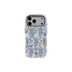 Beach Resort & Nautical Themed Dual-Layer Phone Case with Monkey Pattern, Durable 2-in-1 Protective Cover Compatible with iPhone 17/16/15/14/13/12/11 Pro Max/Plus/Pro & Samsung Galaxy S25/S24/S23 Ultra, Simple Stylish Design